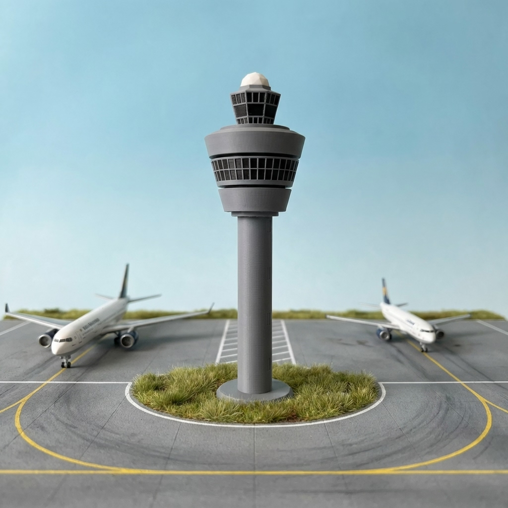 Amsterdam Schiphol (AMS/EHAM) Flughafen Tower Modell
