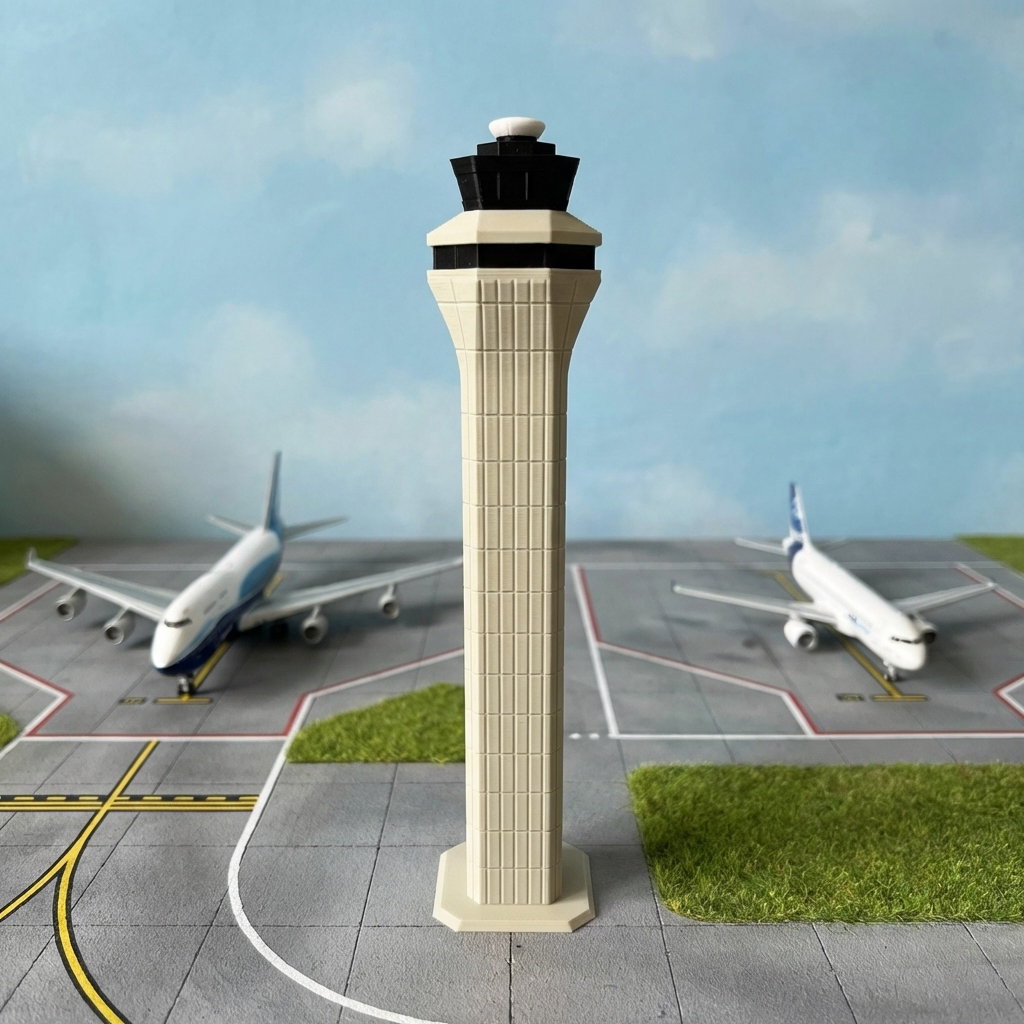 Denver Tower Modell im Miniatur-Flughafen-Diorama