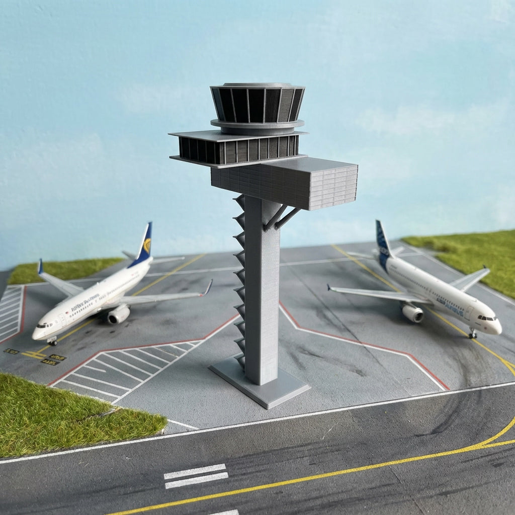 Frankfurt am Main Tower Modell im Miniatur-Flughafen-Diorama