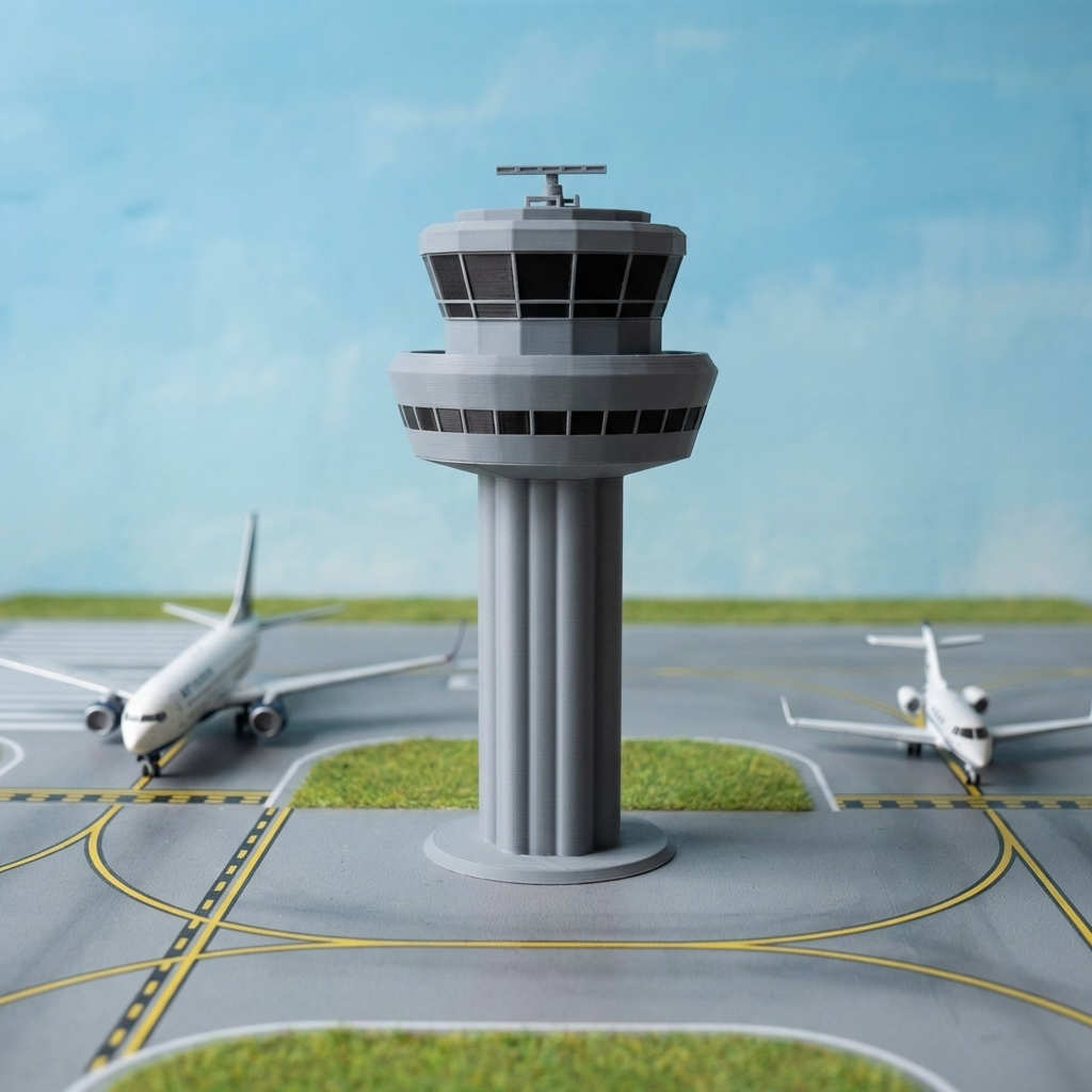 London Gatwick Tower Modell im Miniatur-Flughafen-Diorama