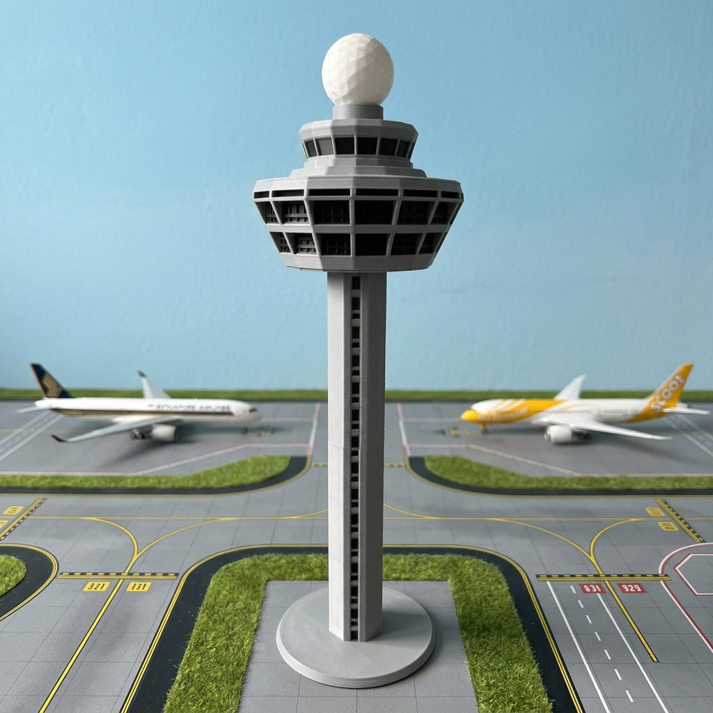 Singapur Tower Modell im Miniatur-Flughafen-Diorama
